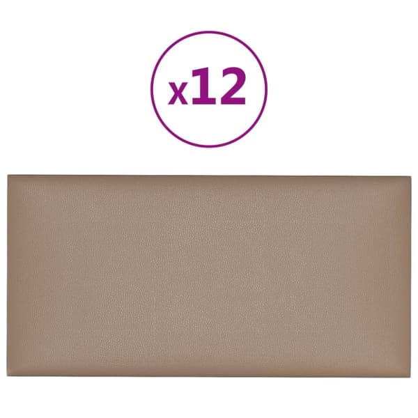 Väggpaneler 12 st cappuccino 30x15 cm konstläder 0,54 m²