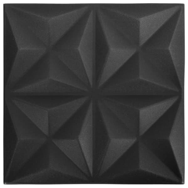 3D Väggpaneler 24 st 50x50 cm origami svart 6 m²