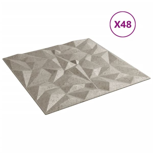Seinäpaneelit 48 kpl Betoni 50x50 cm XPS 12 m² Ametisti
