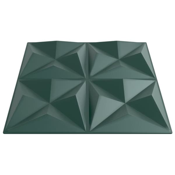 vægpaneler 12 stk. 50x50 cm 3 m² XPS origami grøn