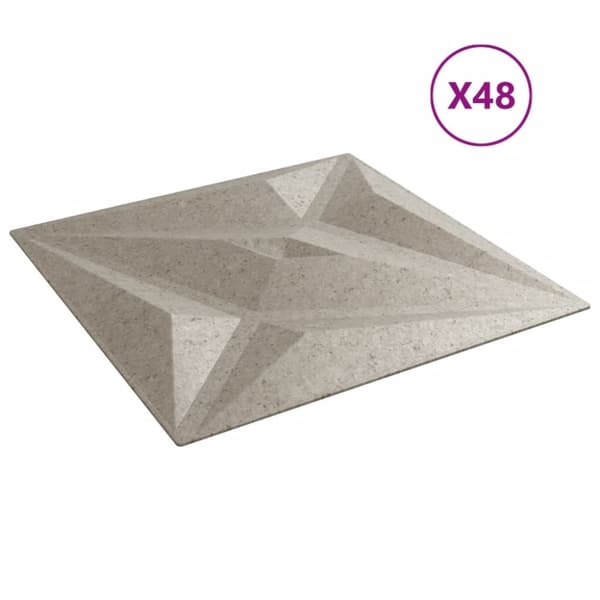 Seinäpaneelit 48 kpl Betoni 50x50 cm XPS 12 m² Tähti