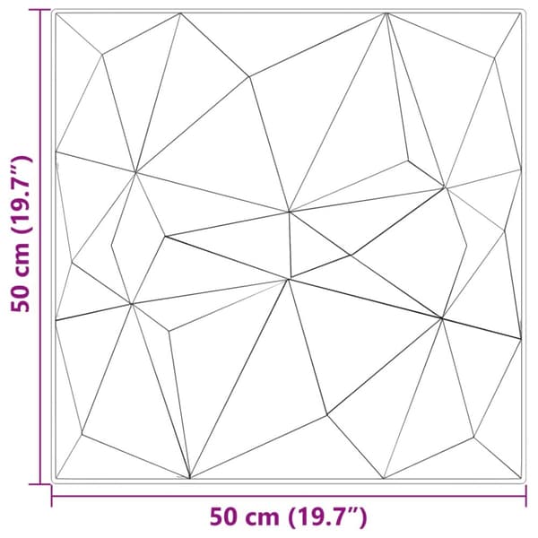 Seinäpaneelit 12 kpl Betoni 50x50 cm XPS 3 m² Timantti