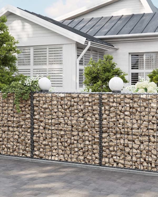 Rootz Gabion Wall Kit - Stålnätpaneler - Galvaniserade Gabions - Landskapsstenar - 100 cm x 90 cm x 30 cm - Utomhusdekor - 57,5 ​​kg.