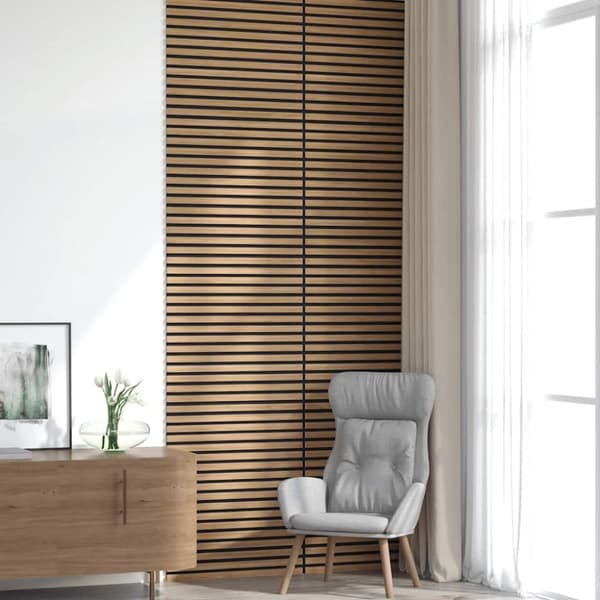 vidaXL akustiske veggpaneler 8 stk lamell 60,5x60 cm eikefiner