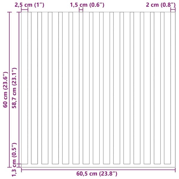 vidaXL akustiske veggpaneler 2 stk lamell 60,5x60 cm eikefiner