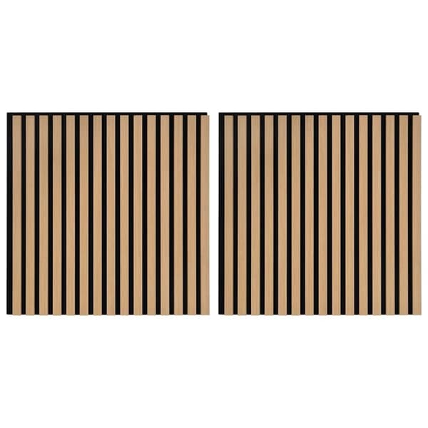 vidaXL akustiske veggpaneler 2 stk lamell 60,5x60 cm eikefiner