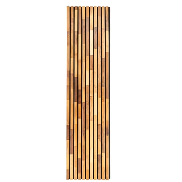 Dekorativt akustisk panel i massiv valnøtt 2400x600 mm - 40 mm lameller, svart filtbakside