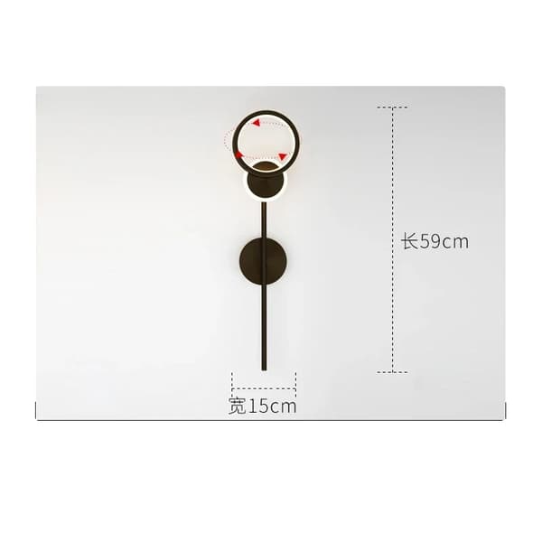 Modern vägglampa, 5-10 kvadratmeter täckning, LED-belysning,Svart-B, Trikromatiskt ljus