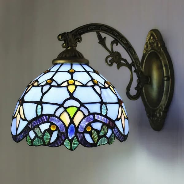 Tiffany Vägglampa, Viktoriansk Stil, Färgat Glasdesign,D