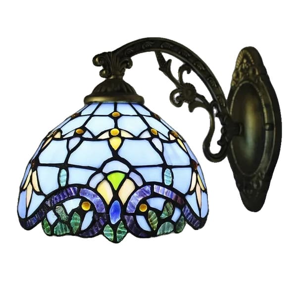 Tiffany Vägglampa, Viktoriansk Stil, Färgat Glasdesign,D