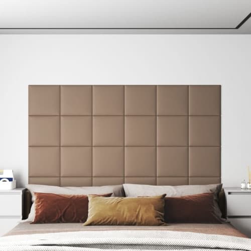 Väggpaneler 12 st cappuccino 30x30 cm konstläder 1,08 m²