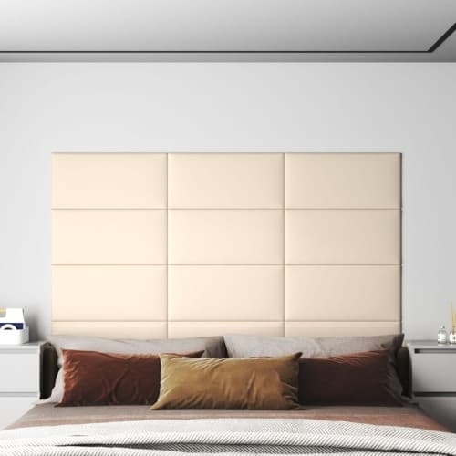 Väggpaneler 12 st gräddvit 60x30 cm sammet 2,16 m²