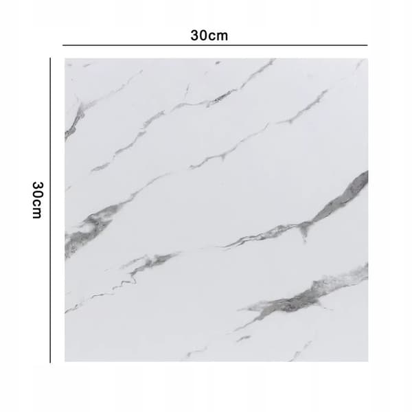 SJÄLVHÄFTANDE KAKELPANEL VIT MARMOR PVC LAMINAT GLANSSET 10x 0,9m2