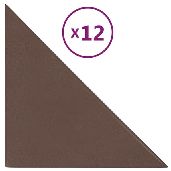 Väggpaneler 12 st brun 30x30 cm konstläder 0,54 m²