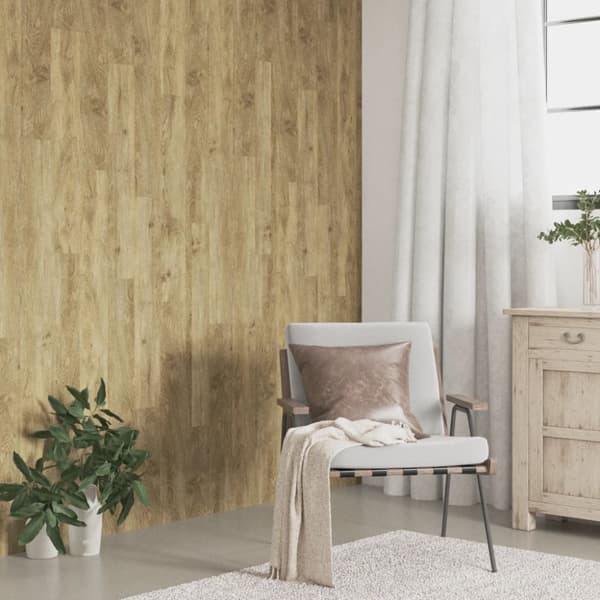 Väggpaneler träimitation brun PVC 4,12 m²