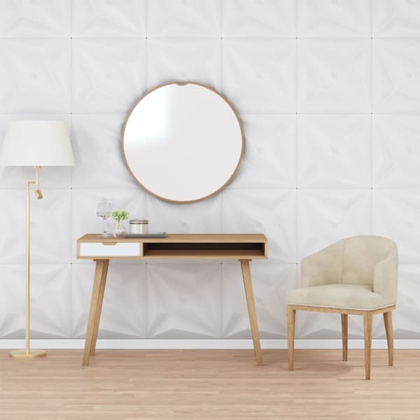 Väggpaneler 48 st vit 50x50 cm XPS 12 m² stjärna