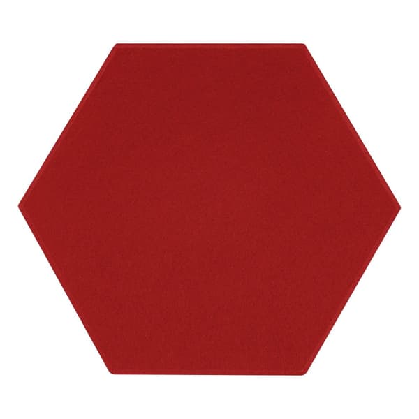 Akustiske skumpaneler, hexagonal form, lydabsorption, polyesterfiber,Rød, 9mm
