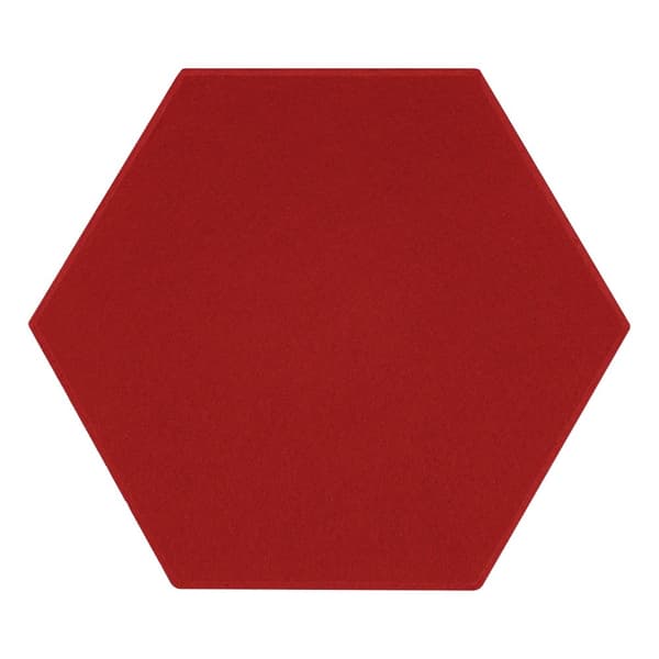 Akustiske skumpaneler, hexagonal form, lydabsorption, polyesterfiber,Rød, 9mm