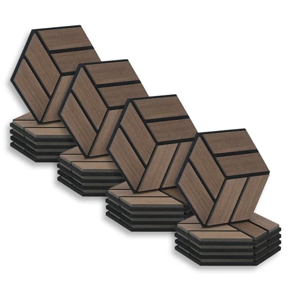 Akustiska paneler, Hexagon Honeycomb, 30x26 cm, Brun