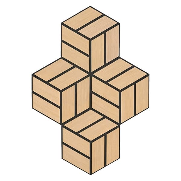 Akustiske Paneler, Hexagon Honningkage, 30x26 cm, Naturlig Eg