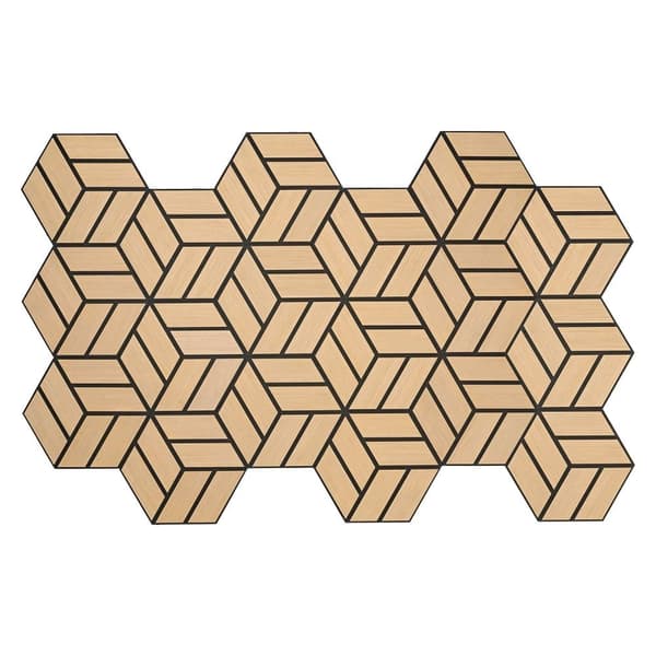Akustiske Paneler, Hexagon Honningkage, 30x26 cm, Naturlig Eg