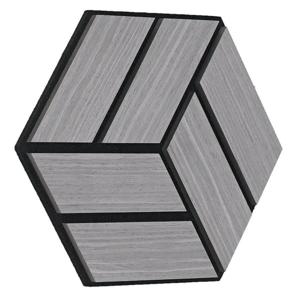 Akustiska Paneler, Hexagon Honeycomb, 30x26 cm, Grå