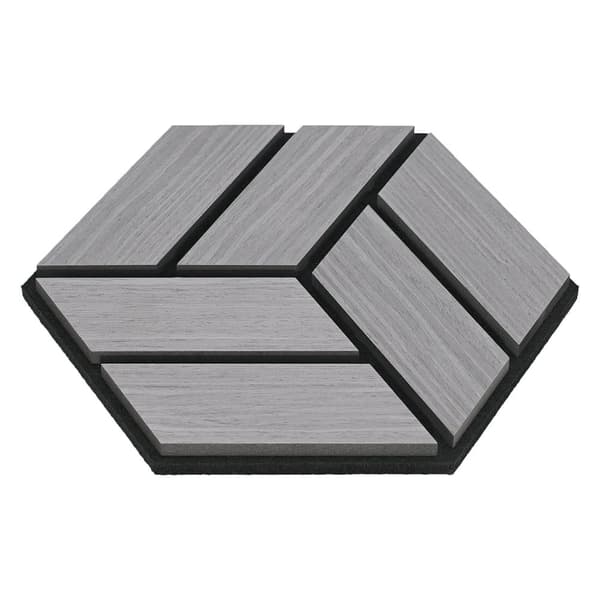 Akustiska Paneler, Hexagon Honeycomb, 30x26 cm, Grå