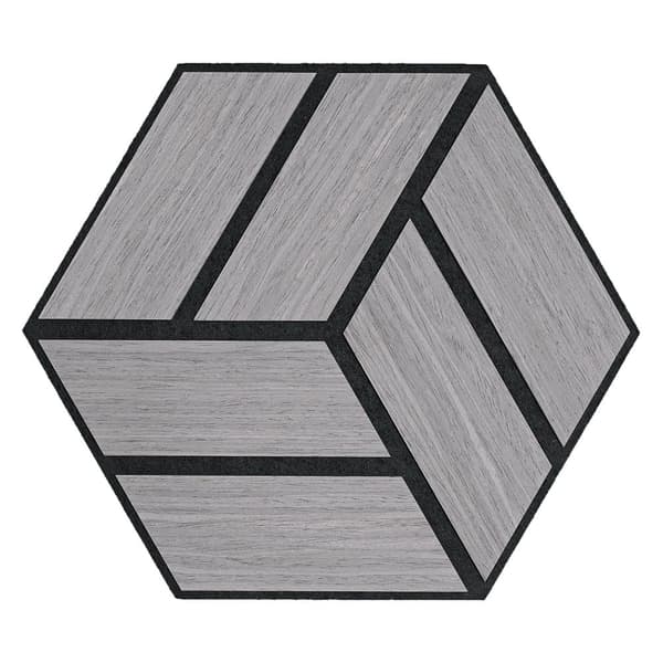 Akustiska Paneler, Hexagon Honeycomb, 30x26 cm, Grå