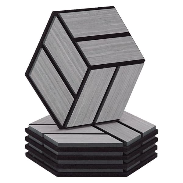 Akustiska Paneler, Hexagon Honeycomb, 30x26 cm, Grå