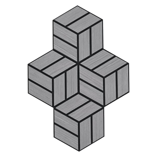 Akustiske Paneler, Hexagon Honningkage, 30x26 cm, Grå