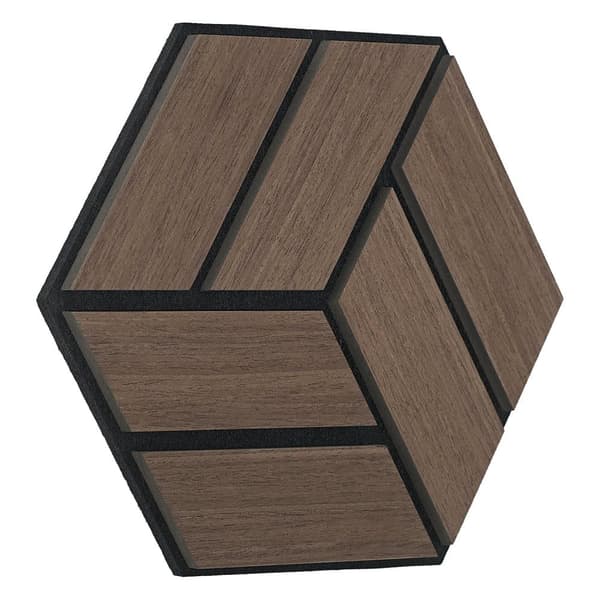Akustiska Paneler, Hexagon Honeycomb, 30x26 cm, Brun