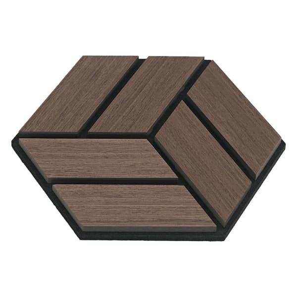 Akustiska Paneler, Hexagon Honeycomb, 30x26 cm, Brun