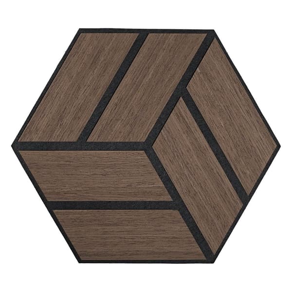 Akustiska Paneler, Hexagon Honeycomb, 30x26 cm, Brun