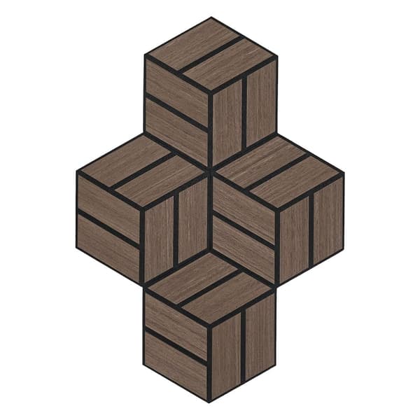 Akustiska Paneler, Hexagon Honeycomb, 30x26 cm, Brun