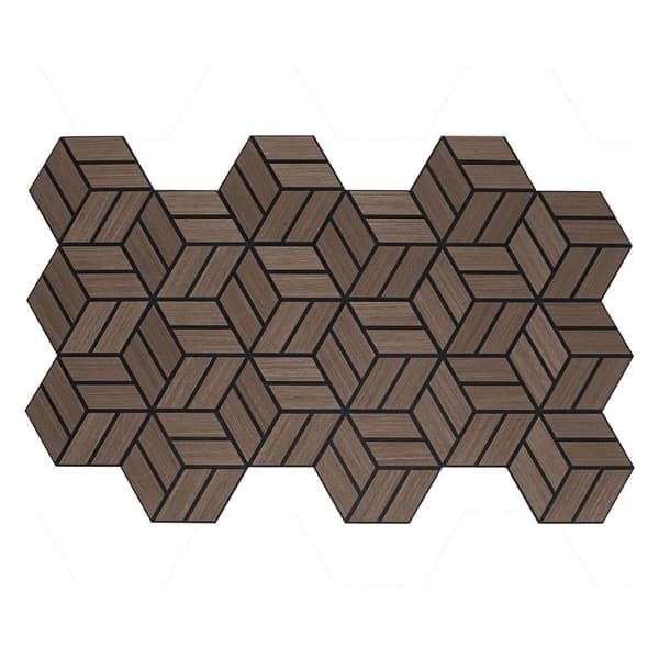 Akustiska Paneler, Hexagon Honeycomb, 30x26 cm, Brun