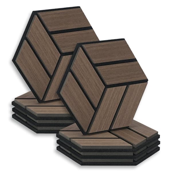 Akustiska Paneler, Hexagon Honeycomb, 30x26 cm, Brun