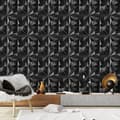 Miniatyrbild 6 av 9: Set med 12 3D-väggdekaler, tredimensionella väggpaneler 30*30 cm, vattentäta och brandsäkra, lämpliga för kontor, sovrum, svarta