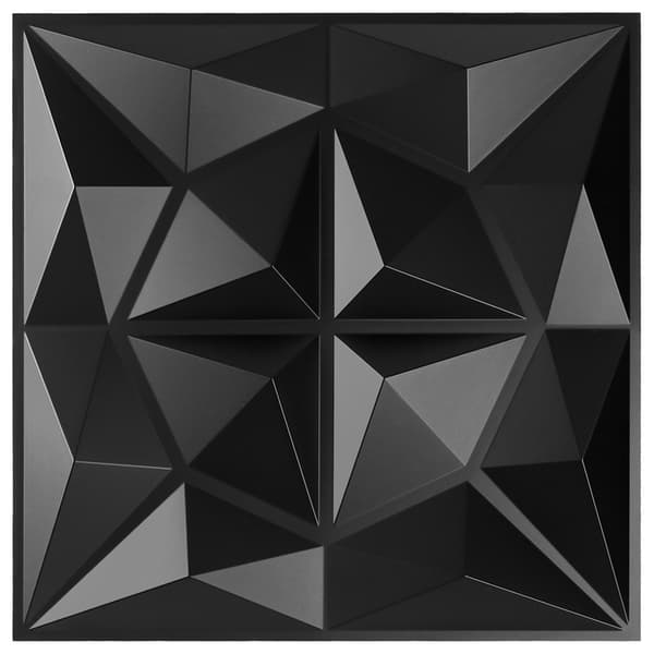 Set med 12 3D-väggdekaler, tredimensionella väggpaneler 30*30 cm, vattentäta och brandsäkra, lämpliga för kontor, sovrum, svarta