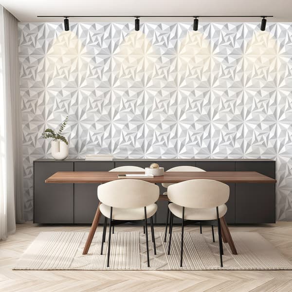 Set med 12 3D-väggdekaler, tredimensionella väggpaneler 30*30 cm, vattentäta och brandsäkra, lämpliga för kontor och sovrum, vita