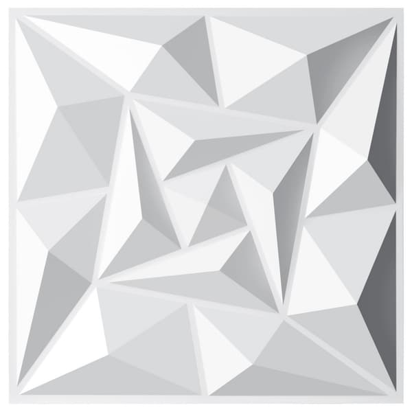Set med 12 3D-väggdekaler, tredimensionella väggpaneler 30*30 cm, vattentäta och brandsäkra, lämpliga för kontor och sovrum, vita