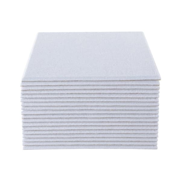 Akustisk panel, polyesterfiber, firkantet form, 9 mm tykkelse,Hvid