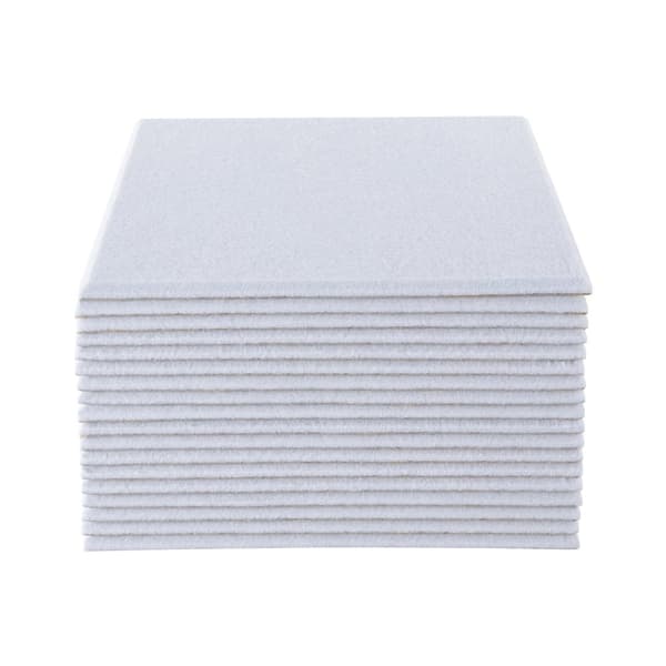 Akustisk panel, polyesterfiber, firkantet form, 9 mm tykkelse,Hvid