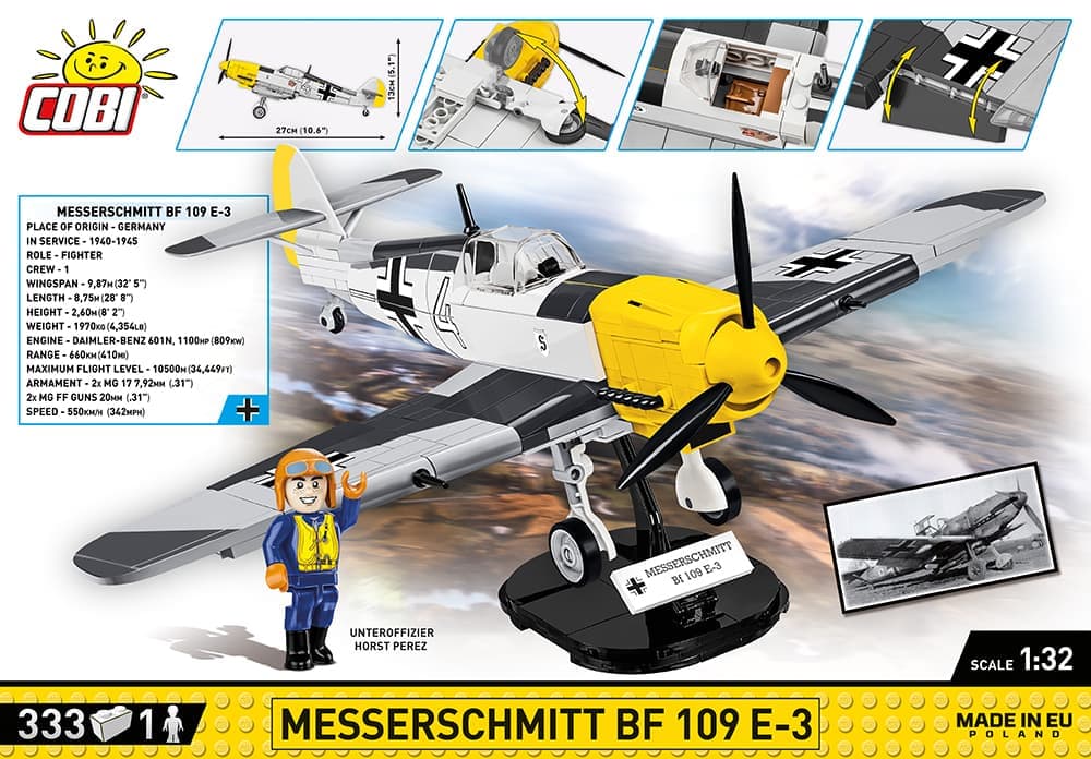 COBI-5727 MESSERSCHMITT BF 109 E-3 - WW2 TYSKT JAKTPLAN