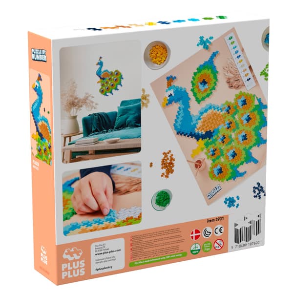 Plus-Plus - Puzzle By Number Påfugl