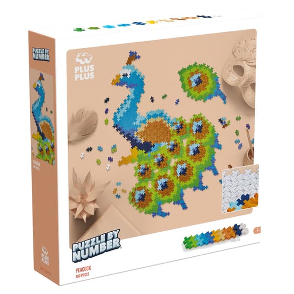 Plus-Plus - Puzzle By Number Påfugl