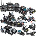 Miniatyrbild 1 av 6: 715st unisex City Police Department bilbyggklossar, DIY-leksaker för barn, Urban SWAT Team Truck House-byggklossar