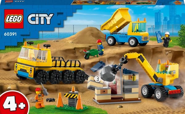 Lego City: Construction Trucks And Wrecking Ball Crane (60391)