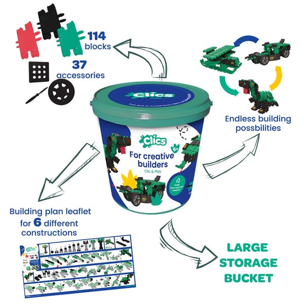 Clics Bucket 6 i 1 - Dino Värld