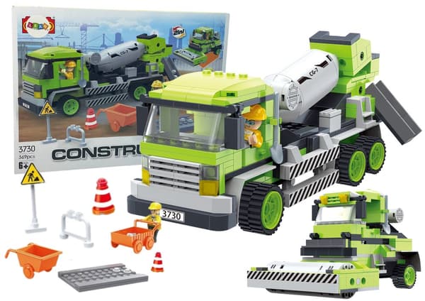 Large Concrete Roller 369 Piece Construction Brick Set