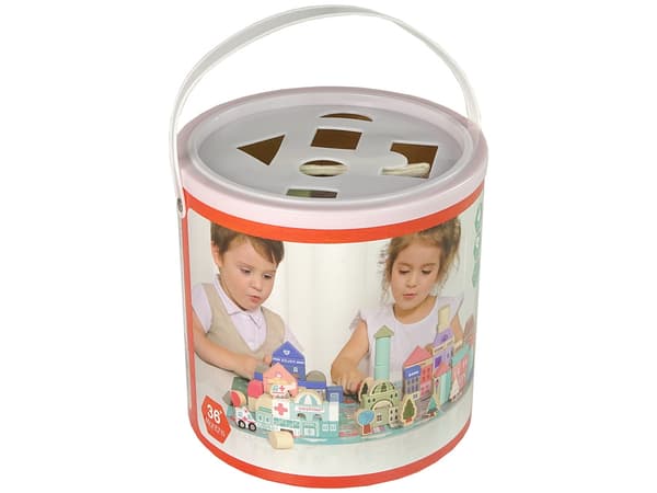 Set of Wooden Blocks City Letters Puzzle 115 Pieces